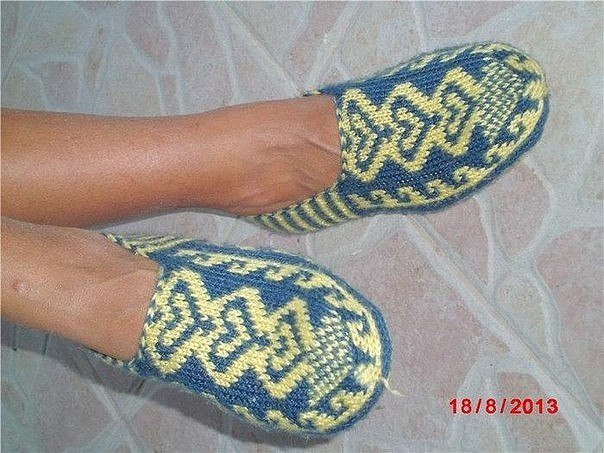 Тапочки жаккардовым узором