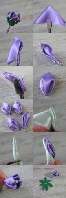 Уроки создания цветов из атласных лент: вышивка