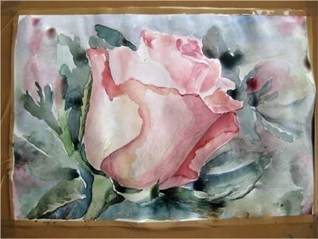 Как нарисовать розу акварелью