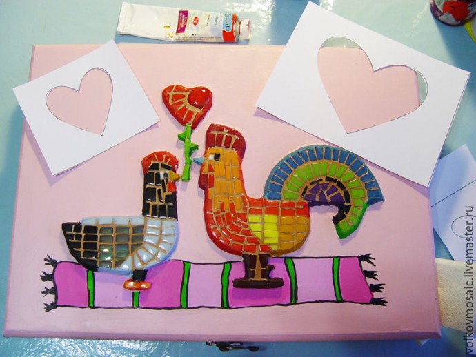 Шкатулка для документов в смешанной технике