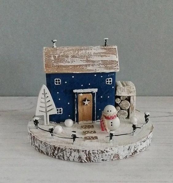 Зимние композиции из дерева