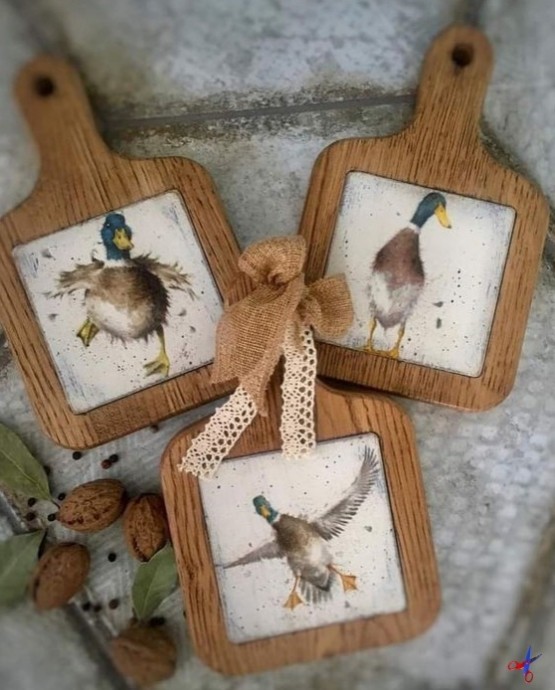 Декоративные доски с декупажем