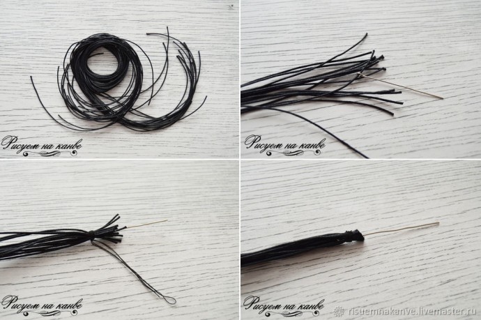 Колье с вышитым гладью кулоном