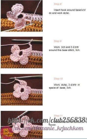 Обвязка края с цветочками: мастер-класс