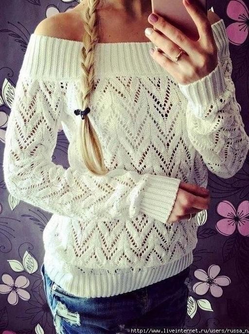 ​Пуловер с зигзагообразным узором