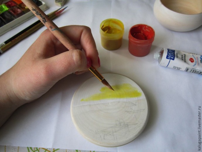 Расписываем шкатулочку с пейзажем и имитацией камня Расписываем шкатулочку с пейзажем и имитацией камня