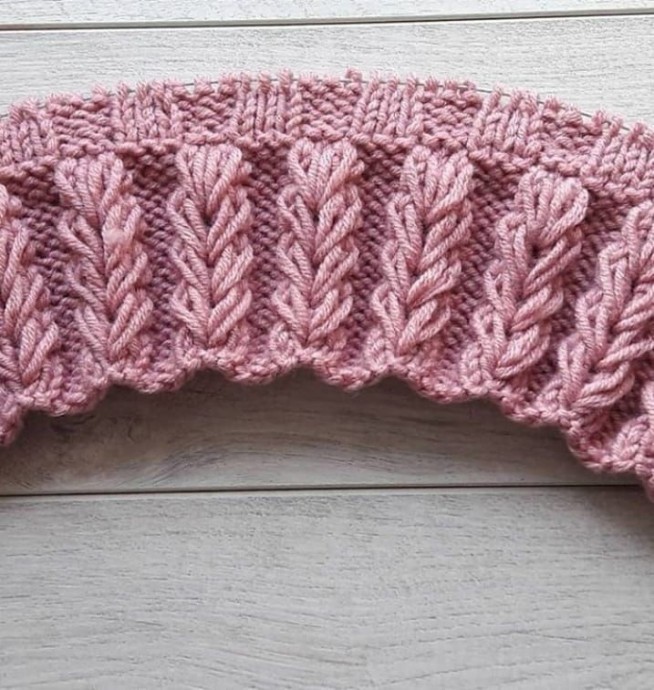 Вяжем шапочку объемным узором