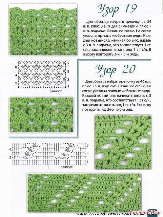 Подборка узоров крючком Подборка узоров крючком