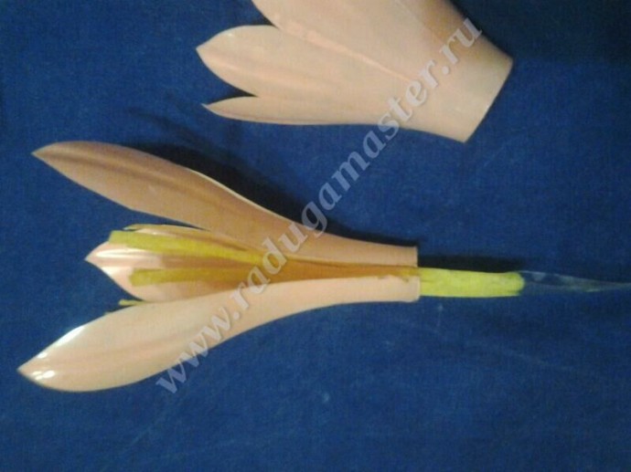 Крокусы из пластиковых бутылок