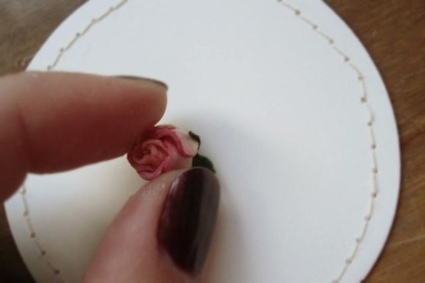 ​Открытка с объемными розочками