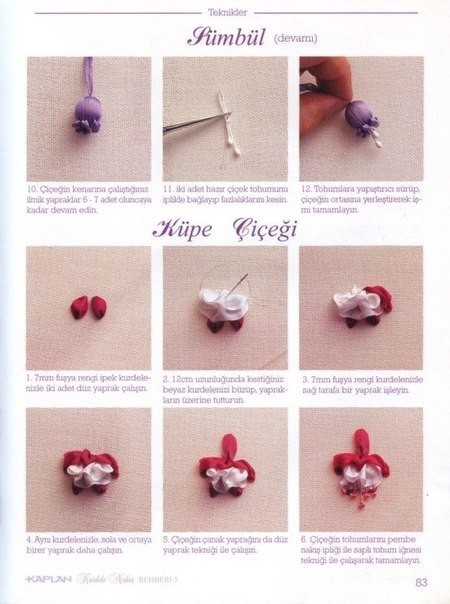 Вышивка лентами: стежки Вышивка лентами: стежки