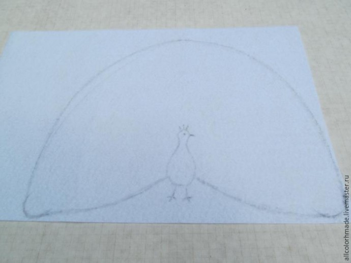 Делаем оригинальный элемент для аппликации "Белый павлин" Делаем оригинальный элемент для аппликации "Белый павлин"