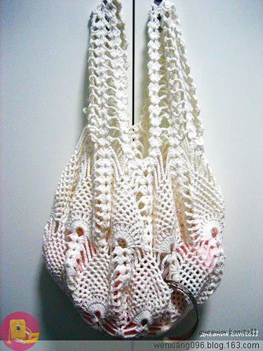 Летняя нарядная сумка-авоська узором "ананас"