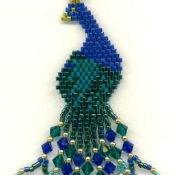 Серьги из бисера "Павлин"