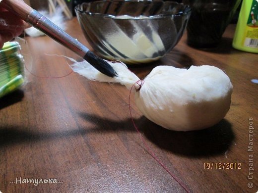 Снегири из ваты: мастер-класс