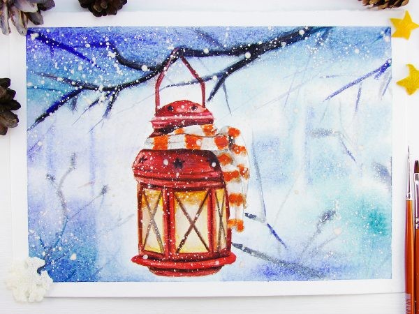 Фонарик акварелью Фонарик акварелью