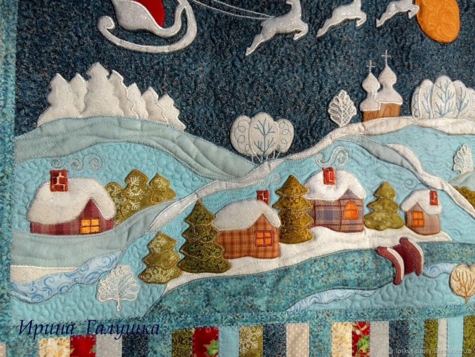Картины в технике пэчворк: в фокусе дома и домишки