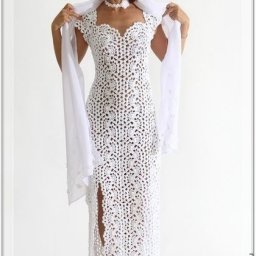 Шикарное вязаное вечернее платье