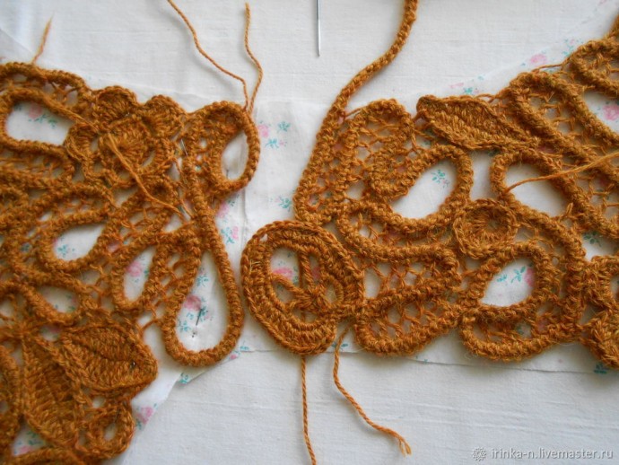 Жилет в технике шнуркового кружева