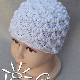 ​Нарядная шапочка крючком