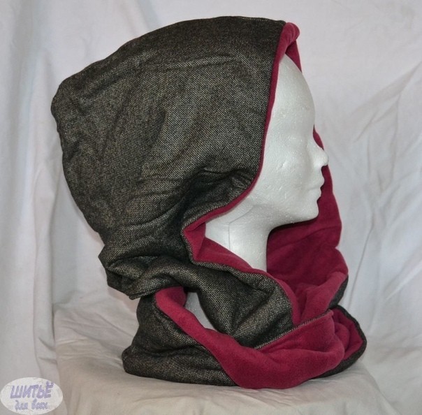 Шарф-хомут с капюшоном