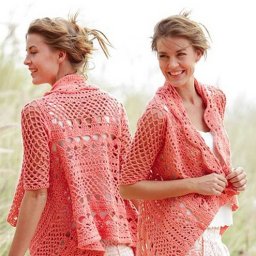 Ажурный лёгкий жакет удивительной красоты вязаный крючком