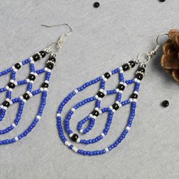 ​Большие ажурные серьги из бисера