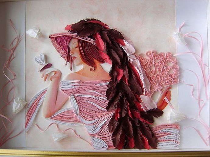 Чудесные идеи квилинга: женские портреты