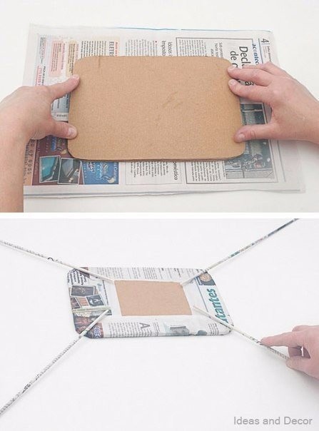 Корзинка-органайзер из газетных трубочек Корзинка-органайзер из газетных трубочек