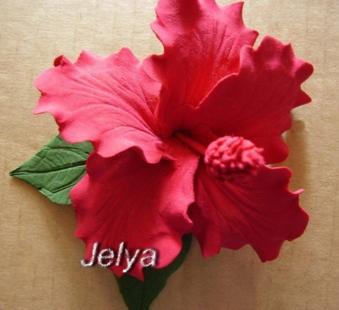 Гибискус из полимерной глины