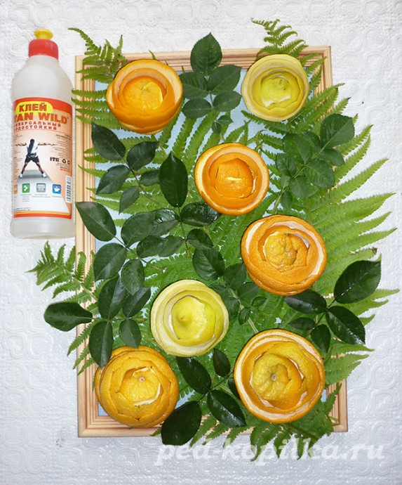 Розы из цитрусовых: мастер-класс