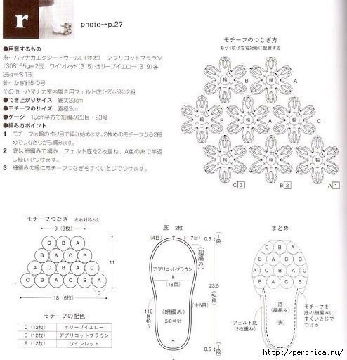 Вяжем тапочки объемными цветочками крючком Вяжем тапочки объемными цветочками крючком
