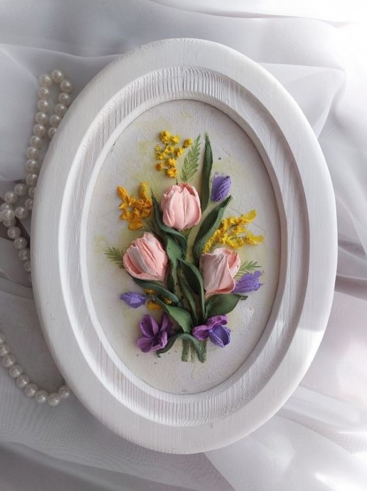 Прекрасные панно, выполненные в технике скульптурной живописи