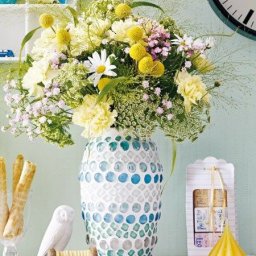 Декор вазы мозаикой