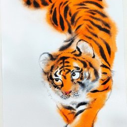 ​Урок рисования акварелью: тигр