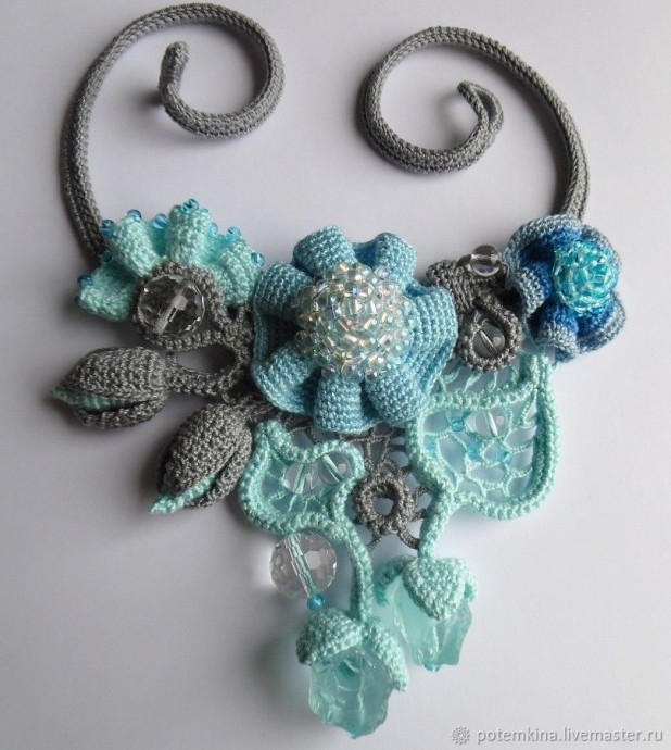 Вязаные украшения: колье (идеи) Вязаные украшения: колье (идеи)