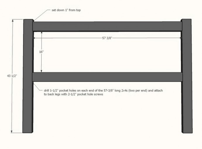 Простая скамья в кантри стиле