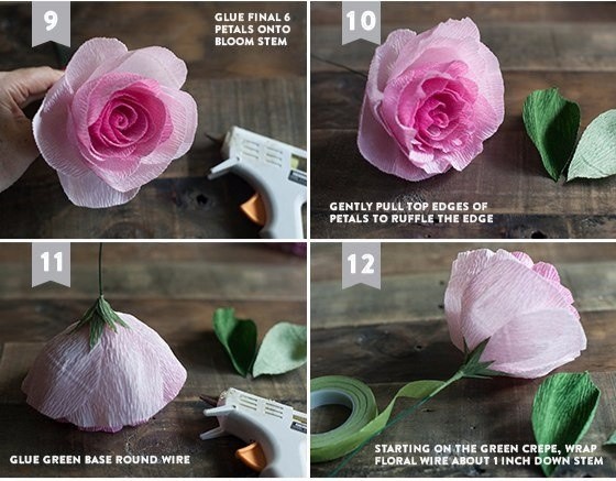 Розы из гофрированной бумаги: мастер-класс
