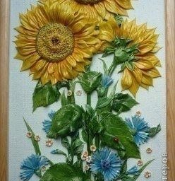 Лепим подсолнух из теста