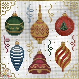 Вышиваем ёлочные шарики