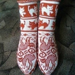 Кошачьи лапки: жаккардовые узоры