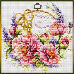 Круг с пионами