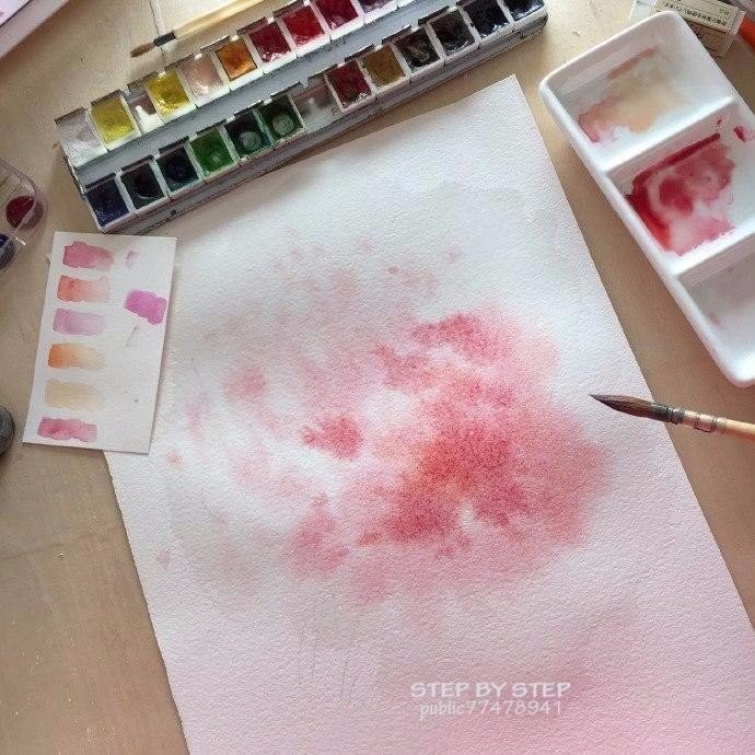 Нежный букет цветов акварелью