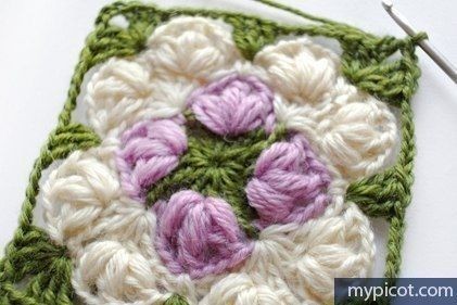 Новый цветной квадрат для вязания крючком