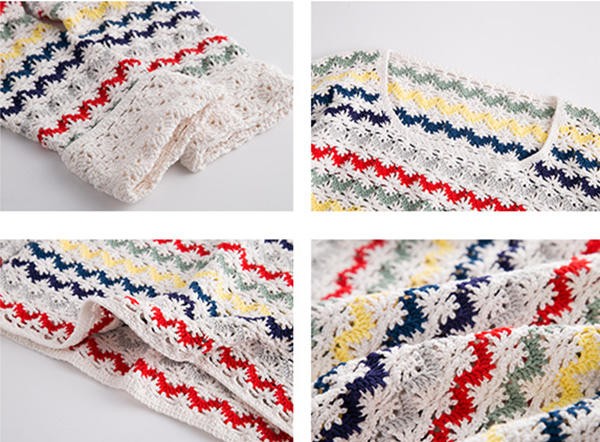 Полосатый пуловер крючком