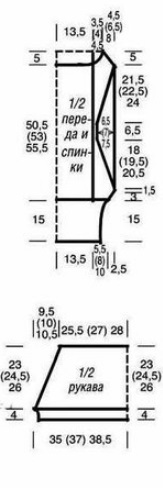 Ажурный пуловер спицами