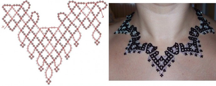 Колье и ожерелье из бисера