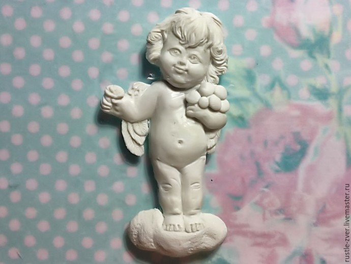 Ангел с розочками из полимерной глины