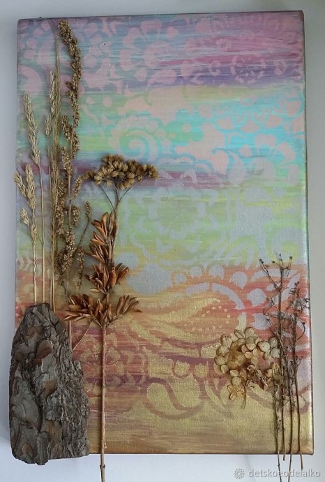 Панно с сухоцветами