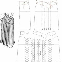 Моделирование юбки со складками и фигурным поясом